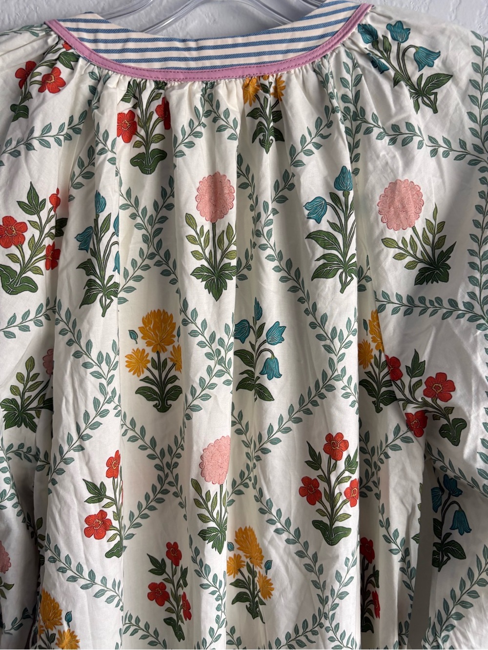 ❤️NEW entro Blue and White Striped Dress with Pink Trim - Picture 10 of 11